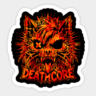Deathcore Cat | Hardcore Cat | Skater Cat | Fire Cat Sticker